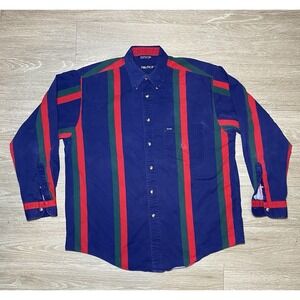 Vintage 90s Hip Hop NAUTICA Sailing Color Block Long Sleeve T-Shirt Men's LARGE